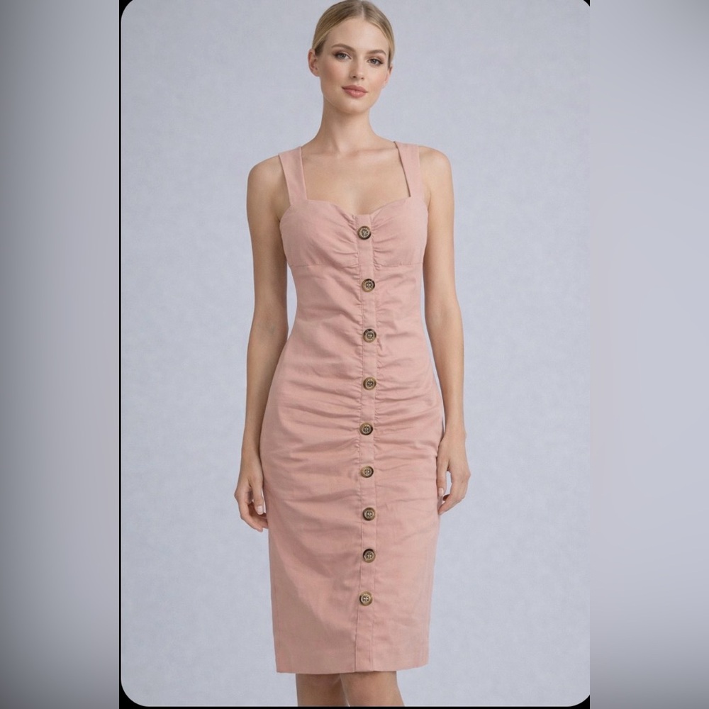 PINKO light pink with Button-Down Dress design. SIZE M